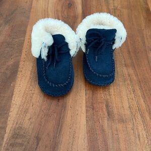 UGG Dark Blue and Cream Infant Booties
